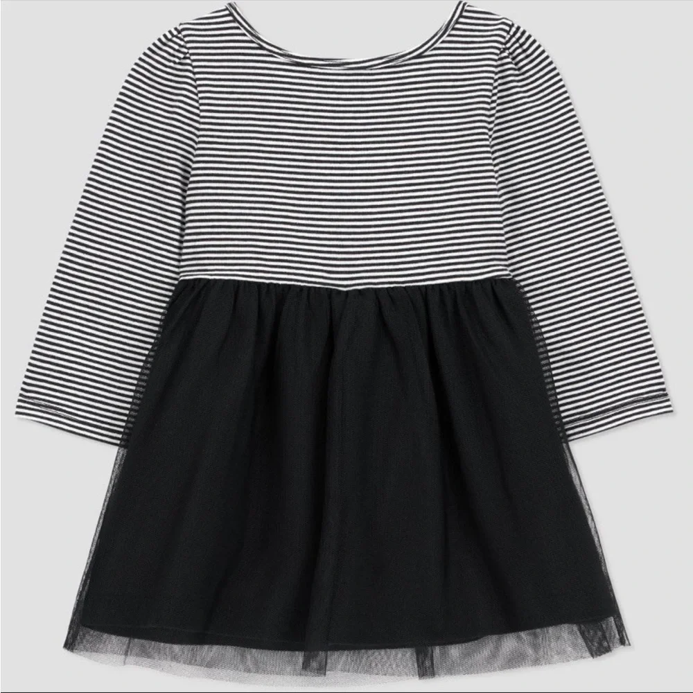 🖤 NWT Striped Cat Dress w/ Tulle Skirt & Diaper Cover - Carter’s - 3M 🖤